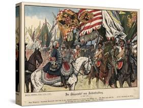 Celebrating the Victory at the Battle of Hohenfriedeberg-Richard Knoetel-Stretched Canvas