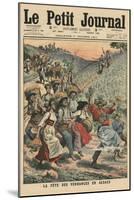 Celebrating the Wine Harvest in Alsace-French School-Mounted Giclee Print