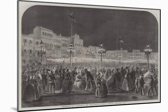 Celebration at Florence of the First Italian National Festival-null-Mounted Giclee Print