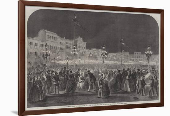 Celebration at Florence of the First Italian National Festival-null-Framed Giclee Print