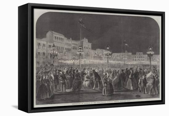 Celebration at Florence of the First Italian National Festival-null-Framed Stretched Canvas