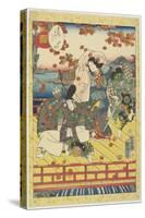 Celebration for the Turning Color of Maple Leaves, January 1857-Utagawa Kunisada-Stretched Canvas