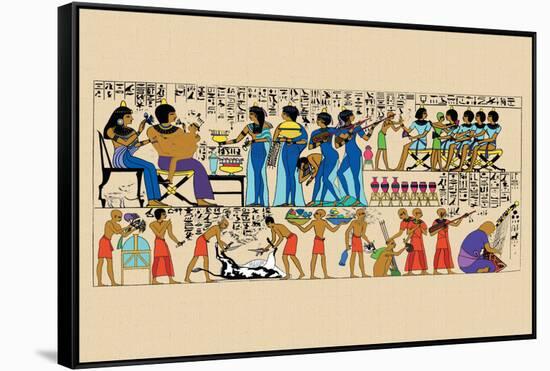 Celebration from a Tomb at Thebes-J. Gardner Wilkinson-Framed Stretched Canvas