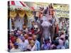 Celebration of Holi Festival, Mathura, Uttar Pradesh, India-Peter Adams-Stretched Canvas
