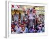 Celebration of Holi Festival, Mathura, Uttar Pradesh, India-Peter Adams-Framed Photographic Print