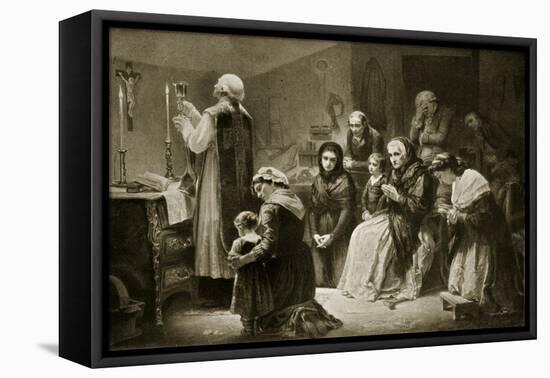 Celebration of Mass During the French Revolution-Charles Louis Lucien Muller-Framed Stretched Canvas