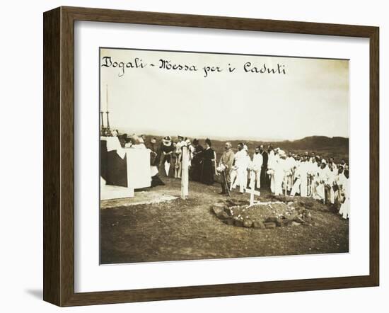 Celebration of Mass for Fallen after Battle of Dogali, Eritrea, 1887-null-Framed Giclee Print