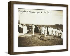 Celebration of Mass for Fallen after Battle of Dogali, Eritrea, 1887-null-Framed Giclee Print