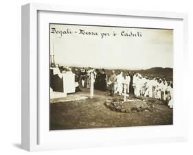 Celebration of Mass for Fallen after Battle of Dogali, Eritrea, 1887-null-Framed Giclee Print