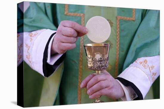 Celebration of the Eucharist, Catholic Mass, Villemomble, Seine-Saint-Denis, France, Europe-Godong-Stretched Canvas