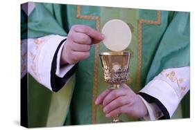 Celebration of the Eucharist, Catholic Mass, Villemomble, Seine-Saint-Denis, France, Europe-Godong-Stretched Canvas