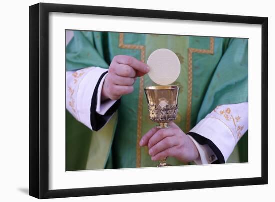 Celebration of the Eucharist, Catholic Mass, Villemomble, Seine-Saint-Denis, France, Europe-Godong-Framed Photographic Print