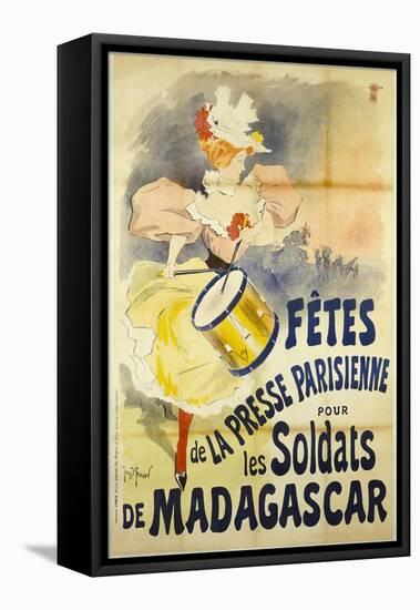 Celebration of the Parisian Press for the Soldiers of Madagascar-Georges Henri Jean Isidore Meunier-Framed Stretched Canvas