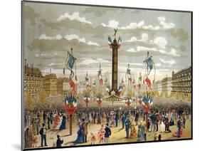 Celebration of the Quatorze Juillet at the Place de La Bastille, Paris, 14th July 1880-null-Mounted Giclee Print