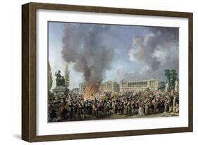 Celebration of Unity, Destroying the Emblems of Monarchy, Place de La Concorde, 10th August 1793-Pierre-Antoine Demachy-Framed Giclee Print