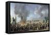 Celebration of Unity, Destroying the Emblems of Monarchy, Place de La Concorde, 10th August 1793-Pierre-Antoine Demachy-Framed Stretched Canvas