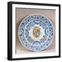 Celebration Plate Decorated with Coat of Arms-null-Framed Giclee Print