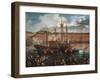 Celebration with Fireworks in Harbor of Civitavecchia for Arrival of Jesuits Expelled from Portugal-null-Framed Giclee Print