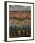 Celebration with Fireworks in Harbor of Civitavecchia for Arrival of Jesuits Expelled from Portugal-null-Framed Giclee Print