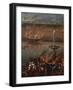 Celebration with Fireworks in Harbor of Civitavecchia for Arrival of Jesuits Expelled from Portugal-null-Framed Giclee Print