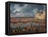 Celebration with Fireworks in the Harbor of Civitavecchia for the Arrival of the Jesuits Expelled f-null-Framed Stretched Canvas