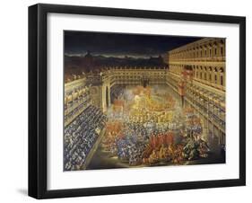 Celebrations at Palazzo Barberini in Honor of Queen Christine of Sweden's Arrival in Rome in 1656-null-Framed Giclee Print