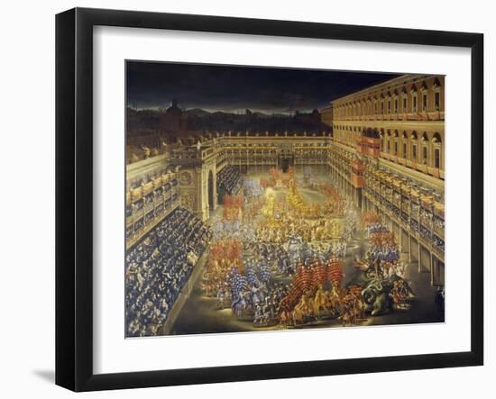 Celebrations at Palazzo Barberini in Honor of Queen Christine of Sweden's Arrival in Rome in 1656-null-Framed Giclee Print