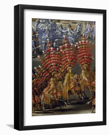 Celebrations at Palazzo Barberini in Honor of Queen Christine of Sweden's Arrival in Rome in 1656-null-Framed Giclee Print