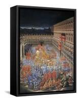 Celebrations at Palazzo Barberini in Honor of Queen Christine of Sweden's Arrival in Rome in 1656-null-Framed Stretched Canvas