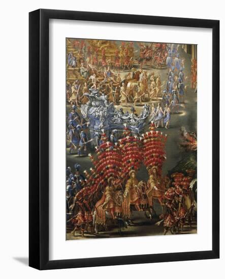 Celebrations at Palazzo Barberini in Honor of Queen Christine of Sweden's Arrival in Rome in 1656-null-Framed Giclee Print