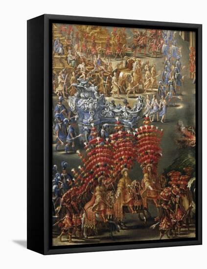 Celebrations at Palazzo Barberini in Honor of Queen Christine of Sweden's Arrival in Rome in 1656-null-Framed Stretched Canvas