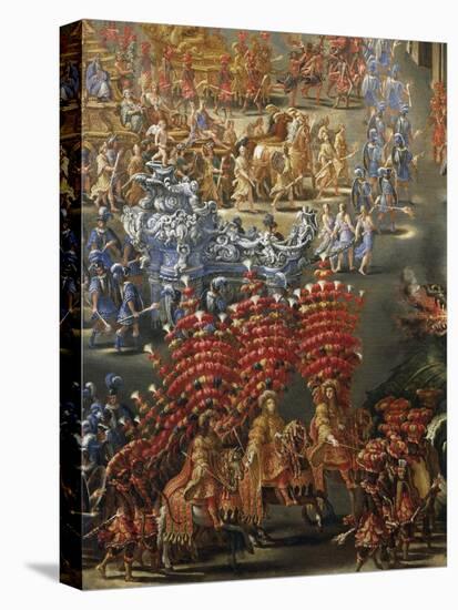 Celebrations at Palazzo Barberini in Honor of Queen Christine of Sweden's Arrival in Rome in 1656-null-Stretched Canvas