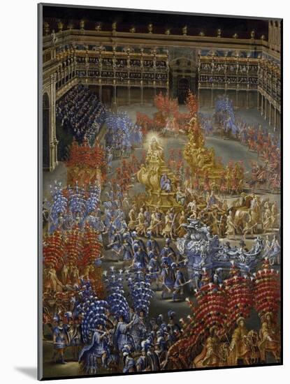 Celebrations at Palazzo Barberini in Honor of Queen Christine of Sweden's Arrival in Rome in 1656-null-Mounted Giclee Print