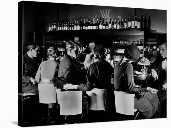 Celebrity Patrons Enjoying Drinks at This Speakeasy Without Fear of Police Prohibition Raids-Margaret Bourke-White-Stretched Canvas