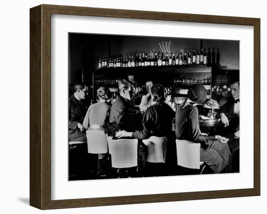 Celebrity Patrons Enjoying Drinks at This Speakeasy Without Fear of Police Prohibition Raids-Margaret Bourke-White-Framed Photographic Print