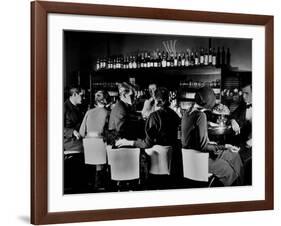 Celebrity Patrons Enjoying Drinks at This Speakeasy Without Fear of Police Prohibition Raids-Margaret Bourke-White-Framed Photographic Print