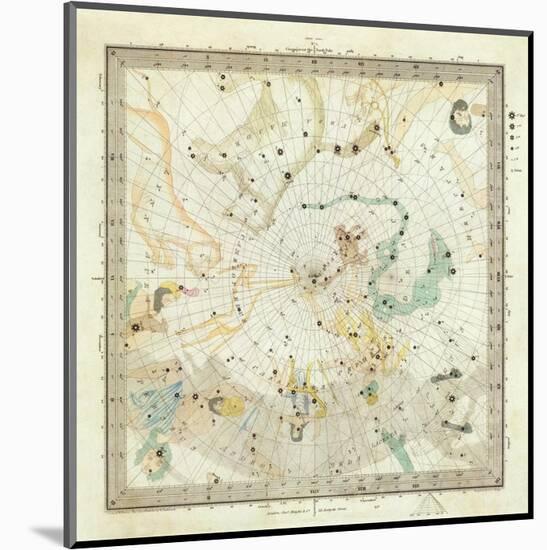 Celestial Anno 1830: No. 5. Circumjacent the North Pole, c.1844-null-Mounted Art Print