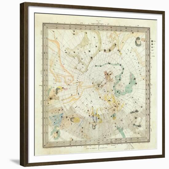 Celestial Anno 1830: No. 5. Circumjacent the North Pole, c.1844-null-Framed Art Print