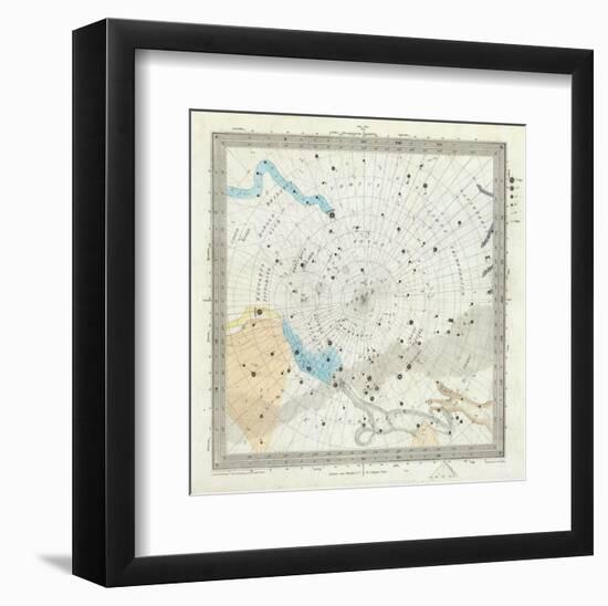 Celestial Anno 1830: No. 6. Circumjacent the South Pole, c.1844-null-Framed Art Print