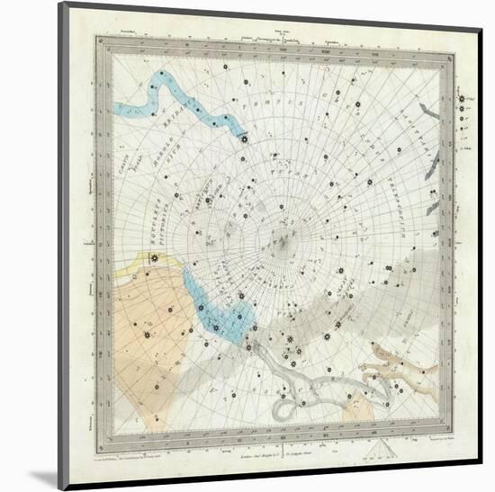 Celestial Anno 1830: No. 6. Circumjacent the South Pole, c.1844-null-Mounted Art Print