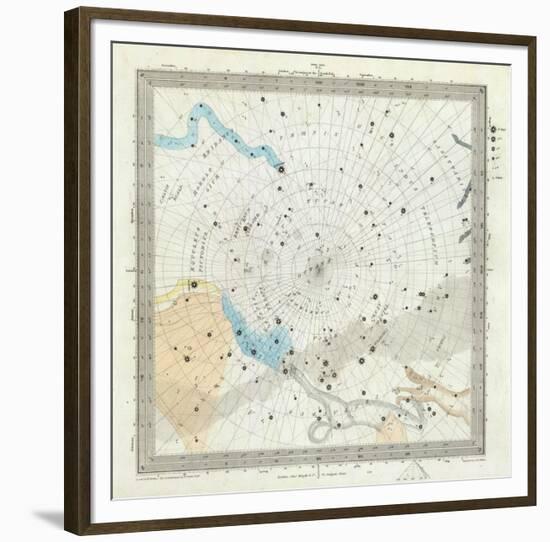 Celestial Anno 1830: No. 6. Circumjacent the South Pole, c.1844-null-Framed Art Print