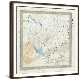 Celestial Anno 1830: No. 6. Circumjacent the South Pole, c.1844-null-Framed Art Print