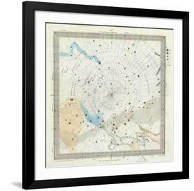 Celestial Anno 1830: No. 6. Circumjacent the South Pole, c.1844-null-Framed Art Print