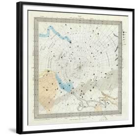 Celestial Anno 1830: No. 6. Circumjacent the South Pole, c.1844-null-Framed Art Print