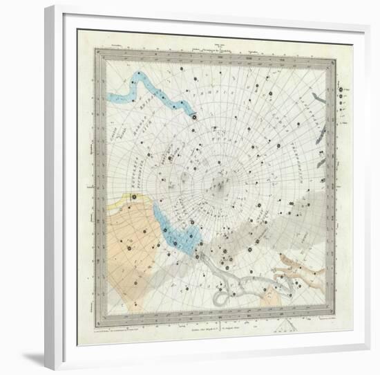 Celestial Anno 1830: No. 6. Circumjacent the South Pole, c.1844-null-Framed Art Print