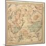 Celestial Chart: Summer, Showing Signs of Zodiac, Positions of Stars and Astrological Instruments-null-Mounted Giclee Print