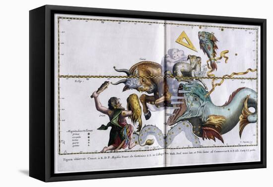 Celestial Map of the Constellations: Orion, Taurus, Aries and Pisces, 1666-1668-null-Framed Stretched Canvas