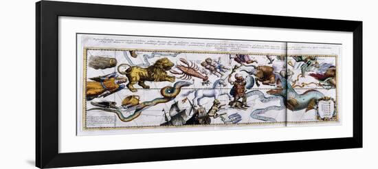 Celestial Map of the Constellations: Orion, Taurus, Aries, Pisces Etc, 1666-1668-null-Framed Giclee Print