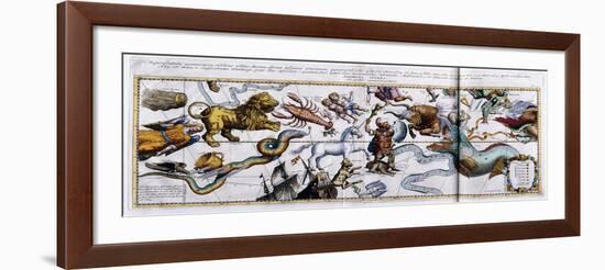 Celestial Map of the Constellations: Orion, Taurus, Aries, Pisces Etc, 1666-1668-null-Framed Giclee Print