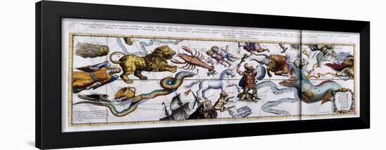 Celestial Map of the Constellations: Orion, Taurus, Aries, Pisces Etc, 1666-1668-null-Framed Giclee Print